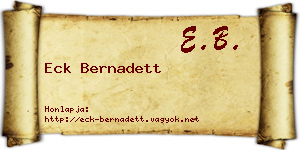 Eck Bernadett névjegykártya